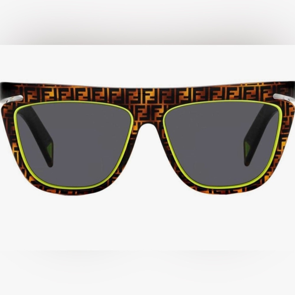 Fendi Tortoise and Neon Yellow Sunglasses
